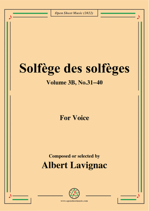 Lavignac-Solfege des solfeges,Volum 3B No.31-40,for Voice