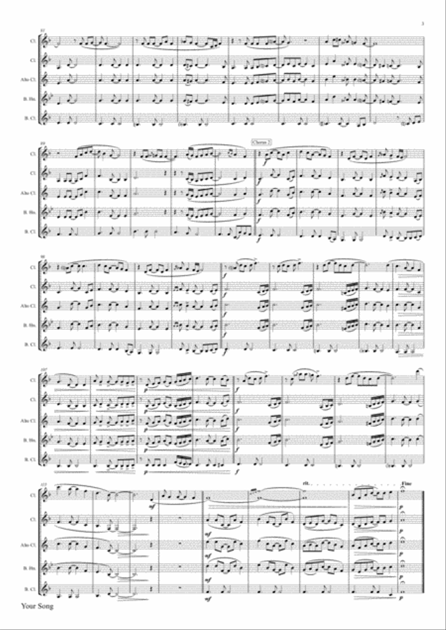 Your Song Clarinet Trio scores gallery preview page 3