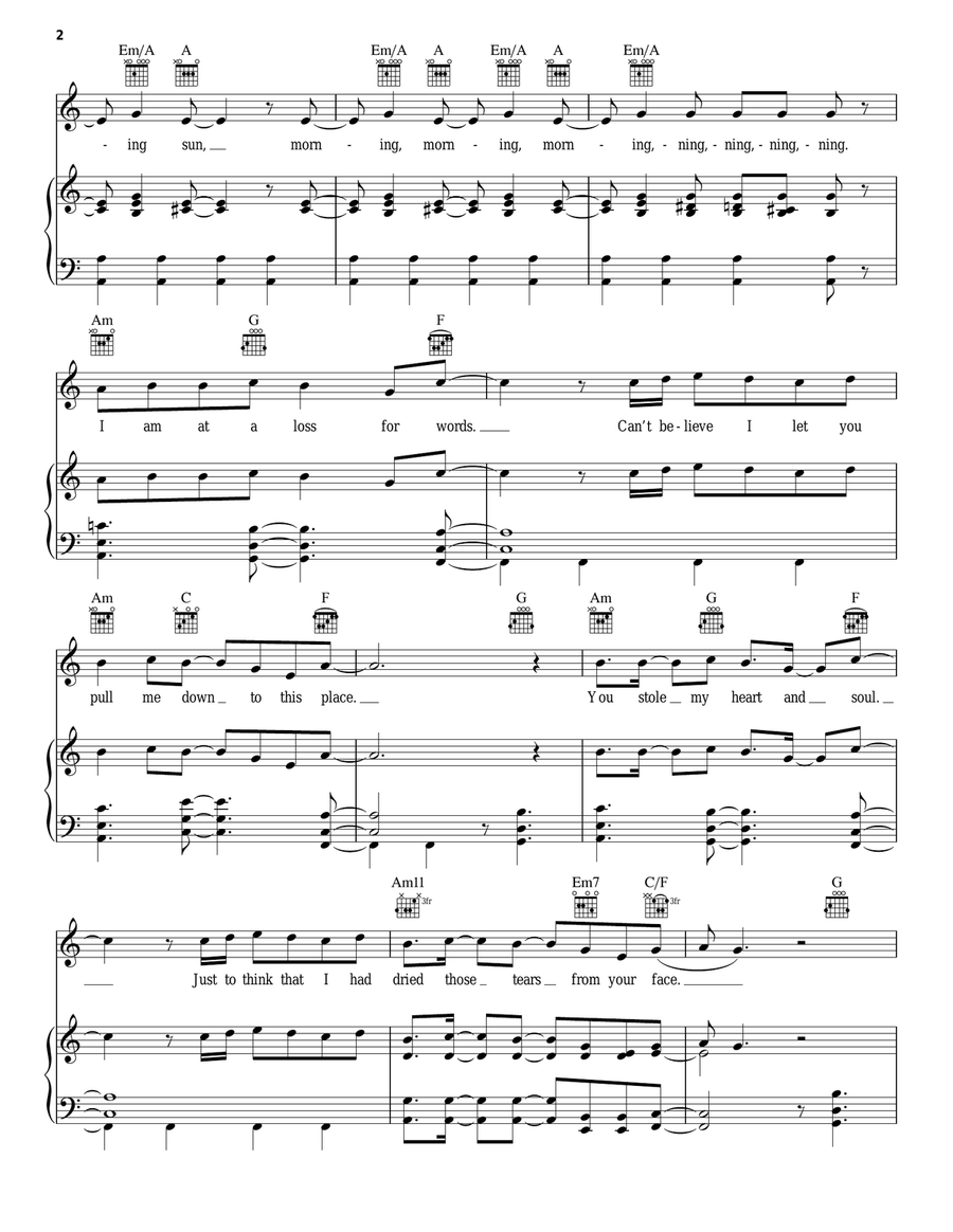 Love Again Piano, Vocal, Guitar scores gallery preview page 2