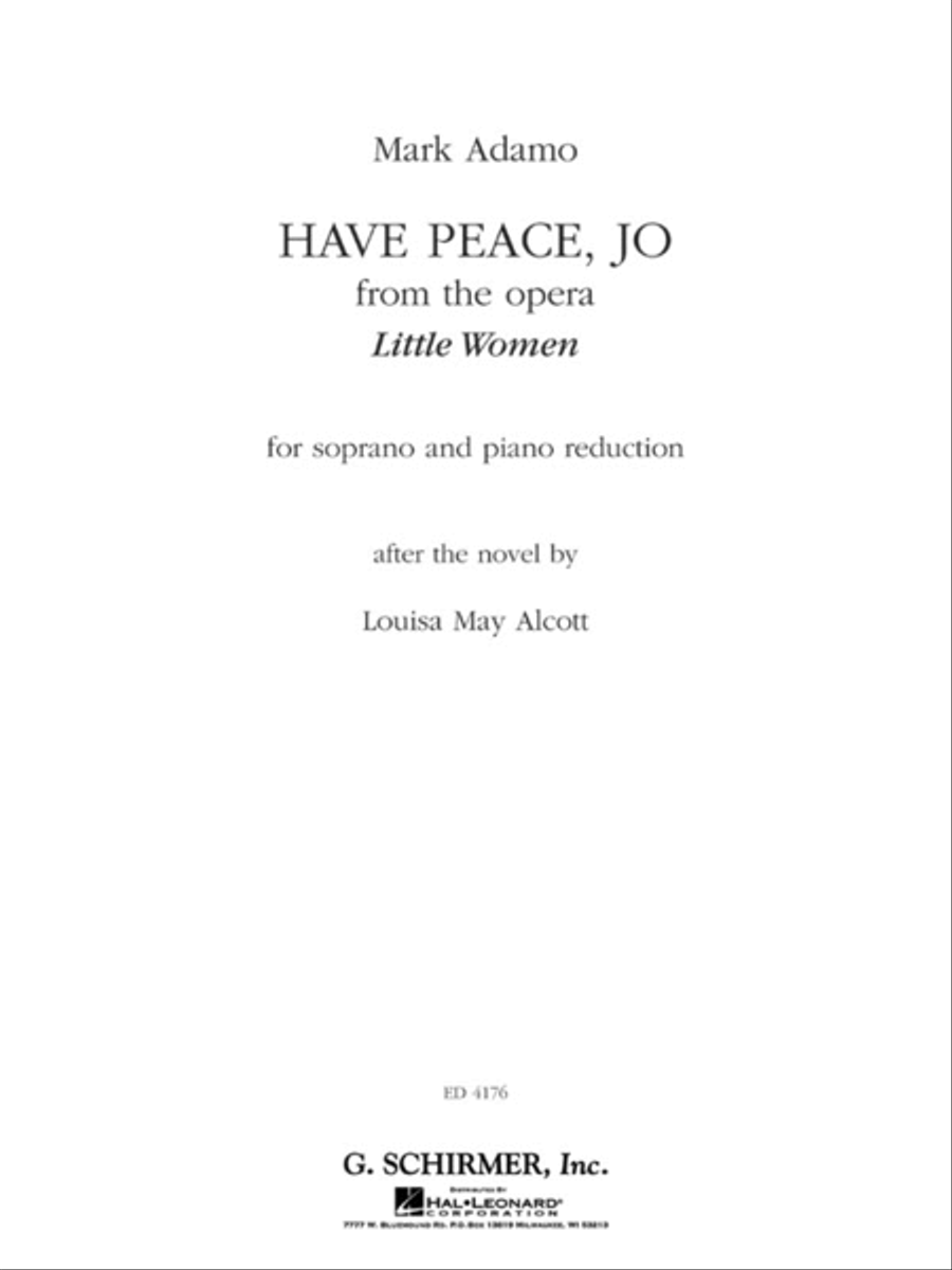Have Peace, Jo (from the Opera Little Women) Voice scores gallery preview page 1