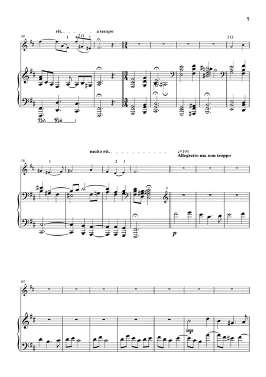 Franck Prelude, Fugue and Variation for violin and piano Violin Solo scores gallery preview page 5