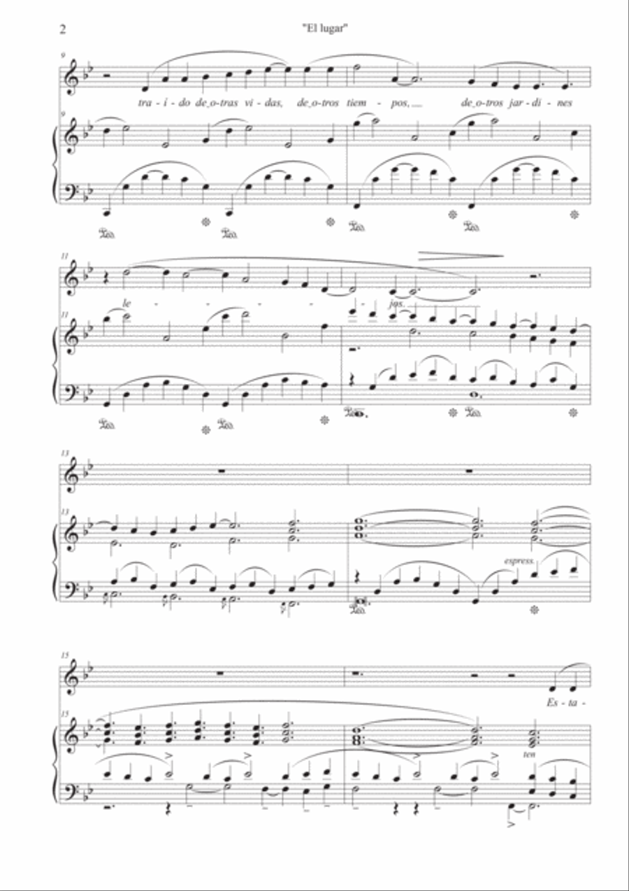 El lugar (G minor) El lugar (G minor) 4-Part scores gallery preview page 2