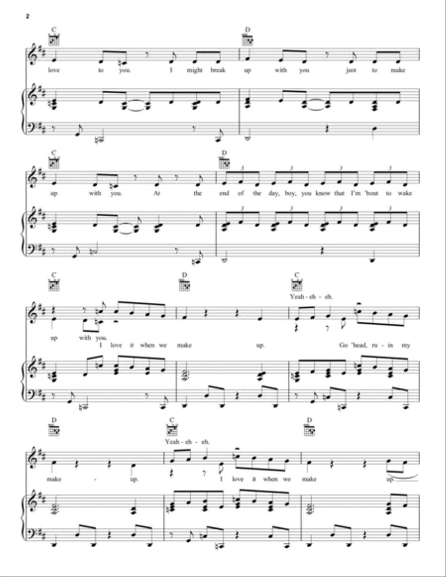 Make Up Piano, Vocal, Guitar scores gallery preview page 2