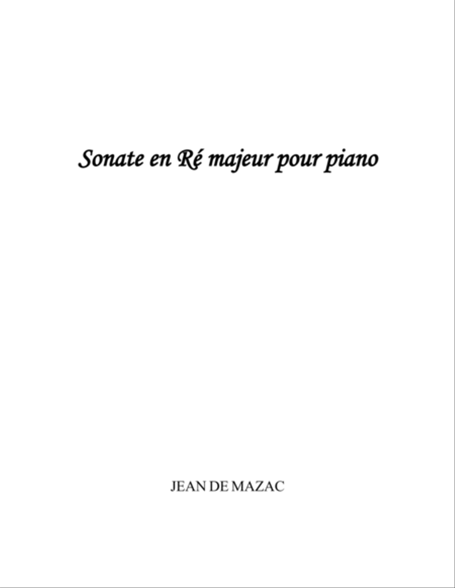 Sonate en Ré-majeur pour piano Piano Solo scores gallery preview page 2