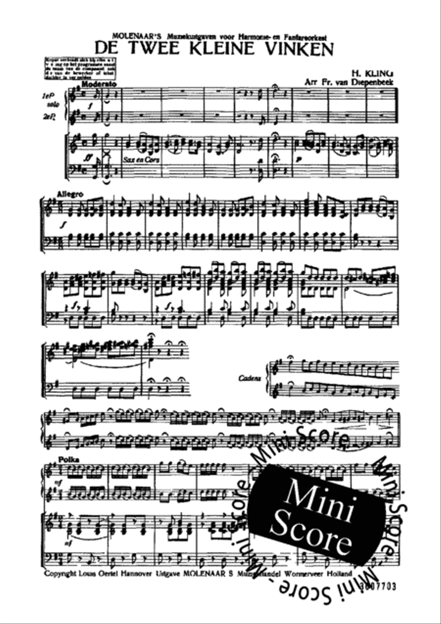 De Twee Kleine Vinken Concert Band scores gallery preview page 5