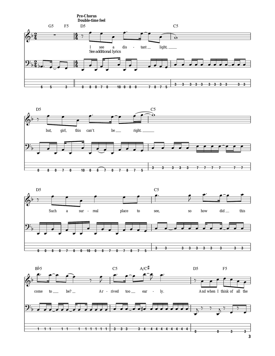 Afterlife Afterlife Bass Guitar Tablature scores gallery preview page 3