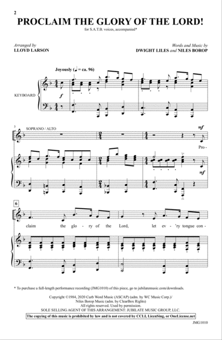 Proclaim the Glory of the Lord! 4-Part scores gallery preview page 2
