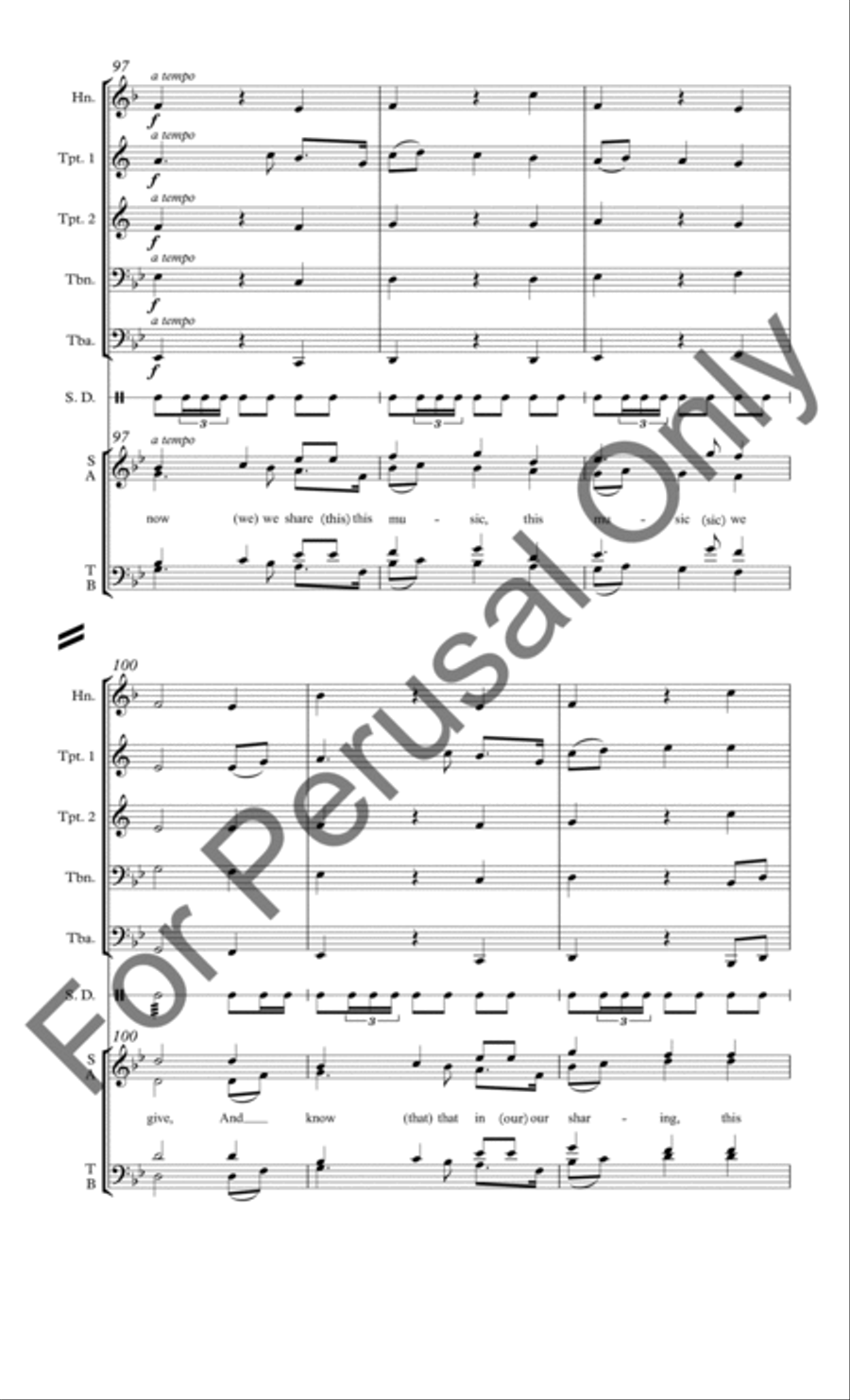 We Thank You for the Music (Brass Score/Parts) Choir scores gallery preview page 15