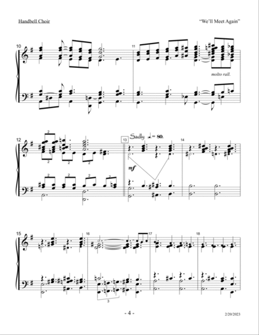 We'll Meet Again We'll Meet Again Handbell Choir scores gallery preview page 4