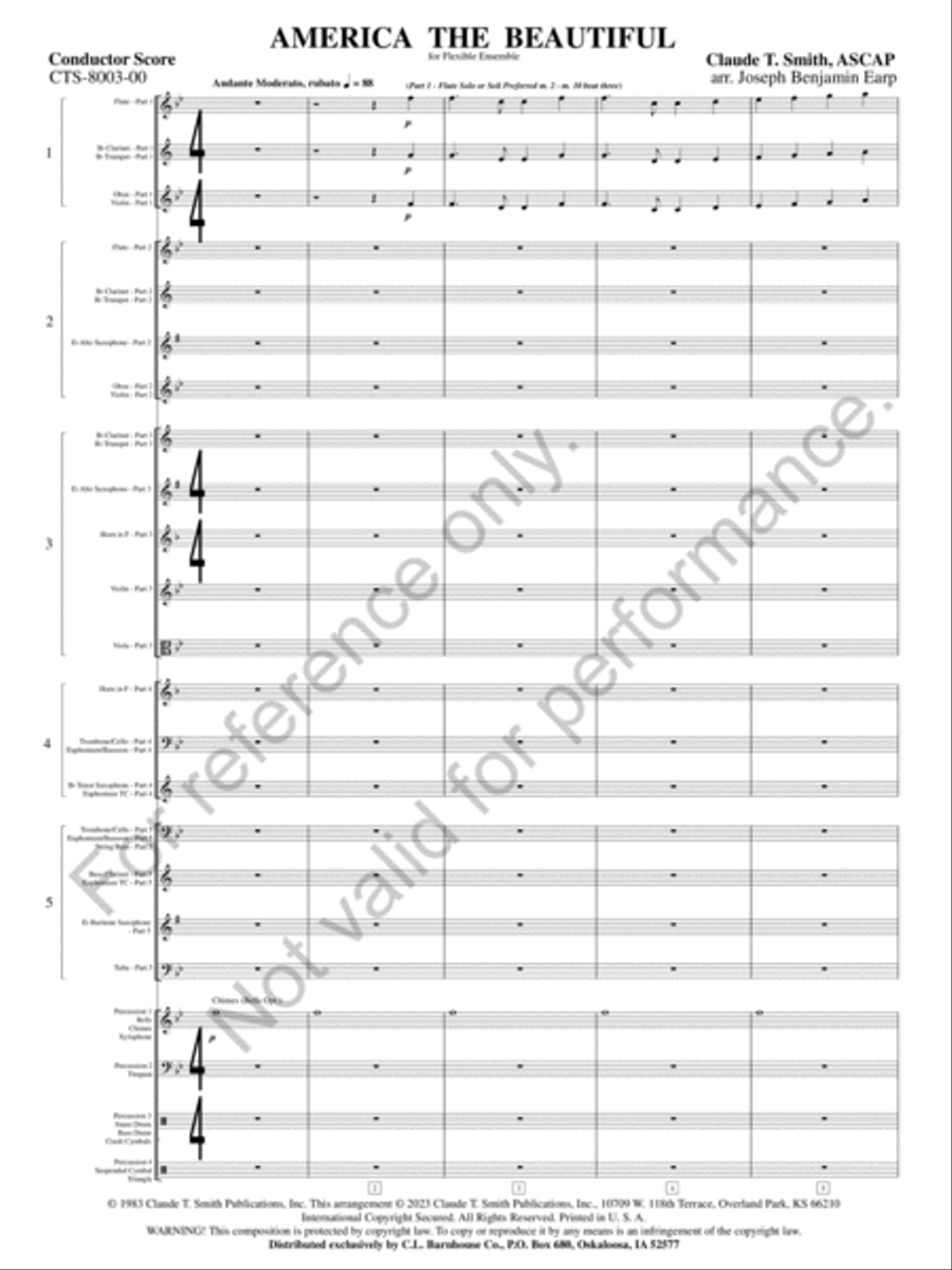 America The Beautiful Concert Band scores gallery preview page 4