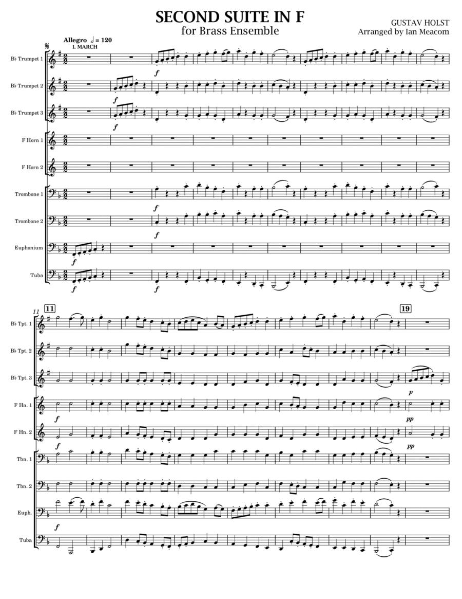 Second Suite in F for Brass Ensemble Second Suite in F for Brass Ensemble Brass Ensemble scores gallery preview page 1