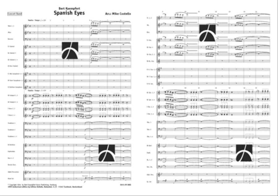 Spanish Eyes Concert Band scores gallery preview page 2