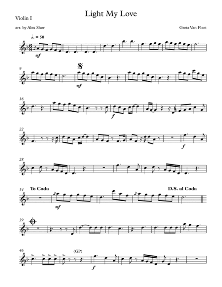 Light My Love Light My Love String Quartet scores gallery preview page 6