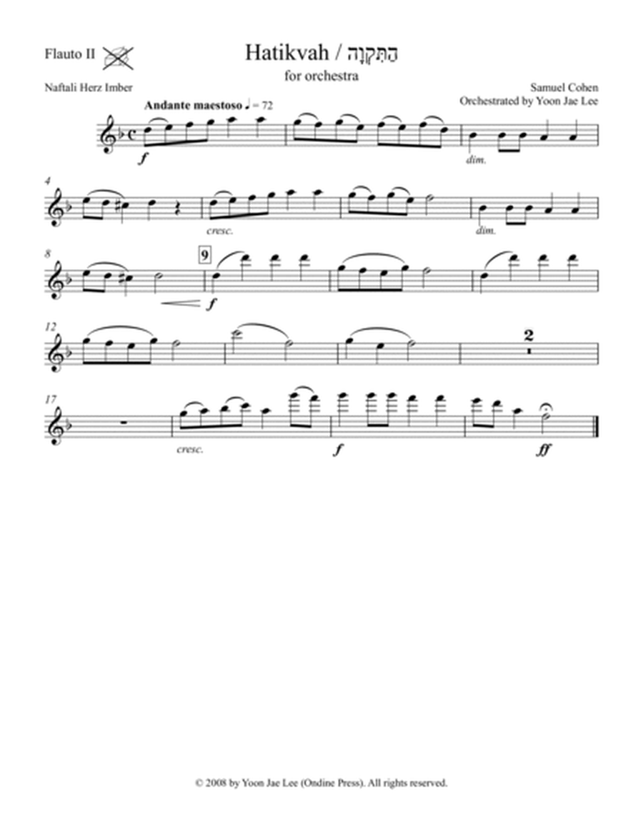 Hatikvah (Israeli National Anthem) for Orchestra (arr. Lee), Set of Parts image number null