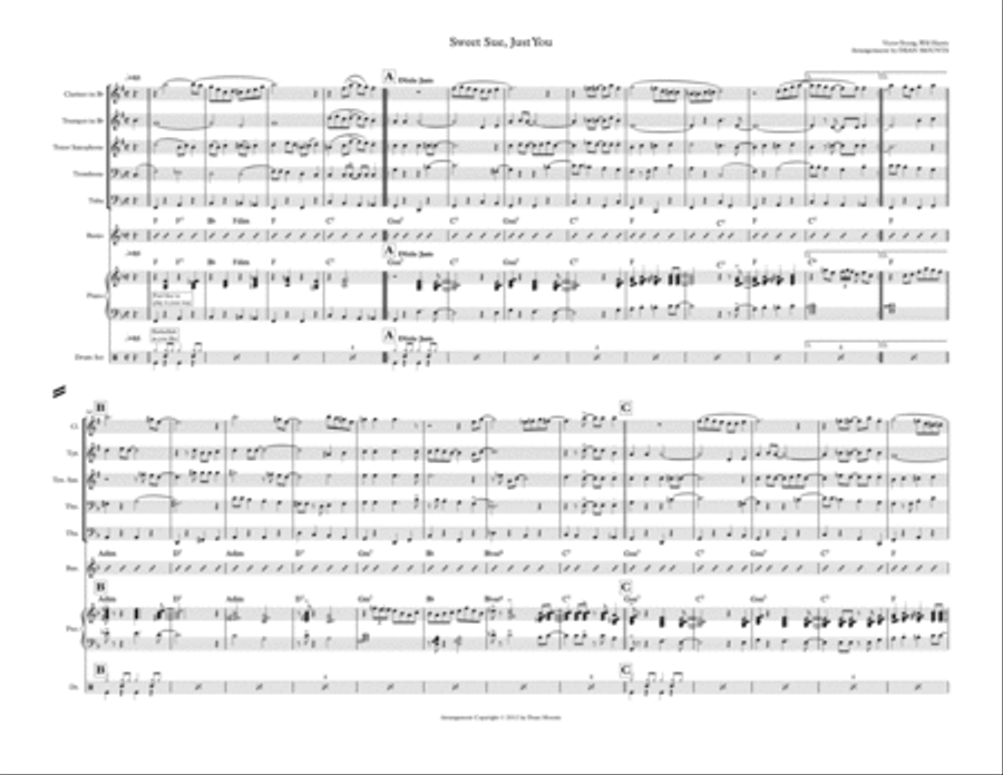 Sweet Sue-just You Large Ensemble scores gallery preview page 1