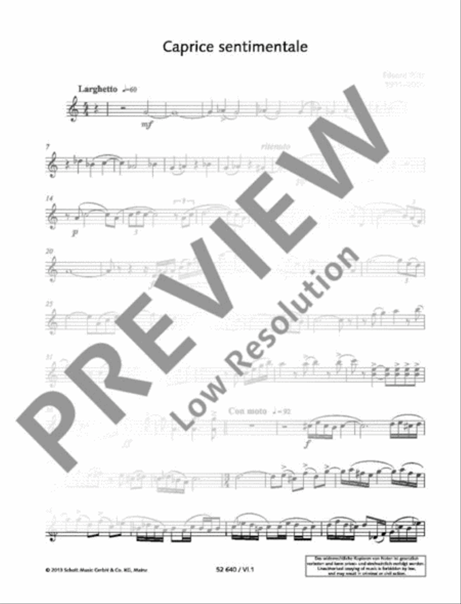 Caprice sentimentale Violin scores gallery preview page 10