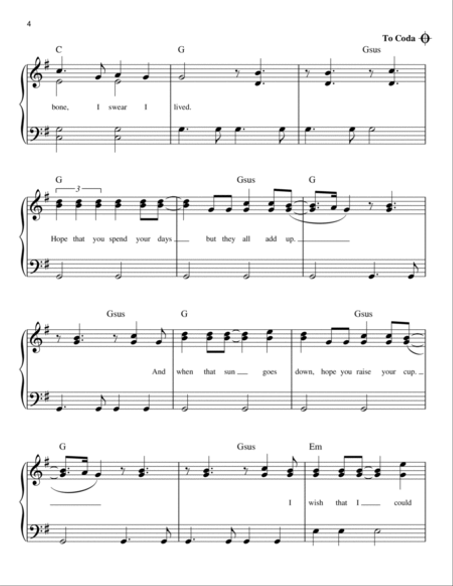 I Lived I Lived Easy Piano scores gallery preview page 4