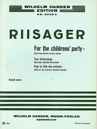 Book cover for Knudage Riisager: For The Children's Party Suite For Orchestra (Miniature Score)