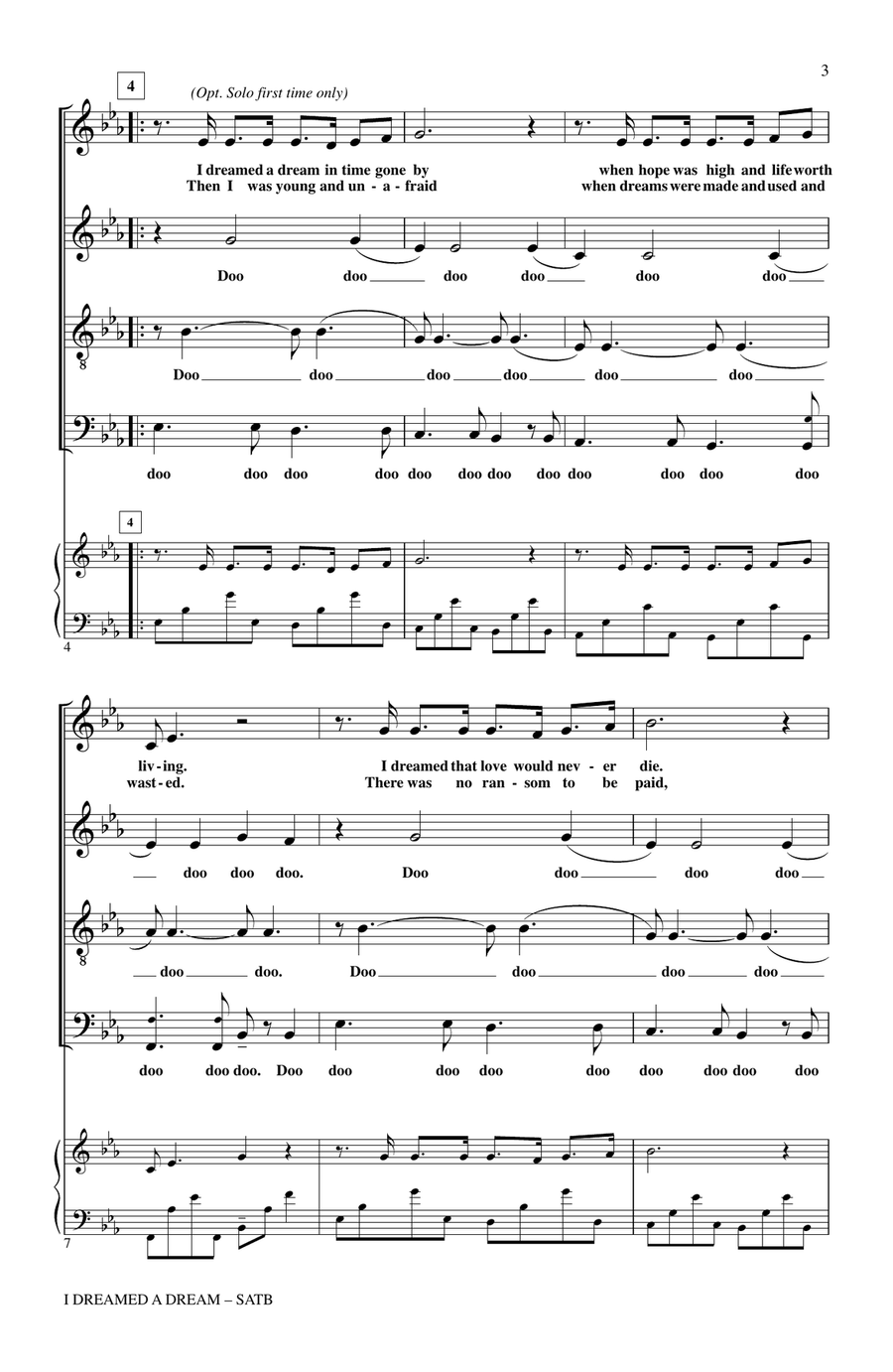 I Dreamed A Dream I Dreamed A Dream 4-Part scores gallery preview page 2