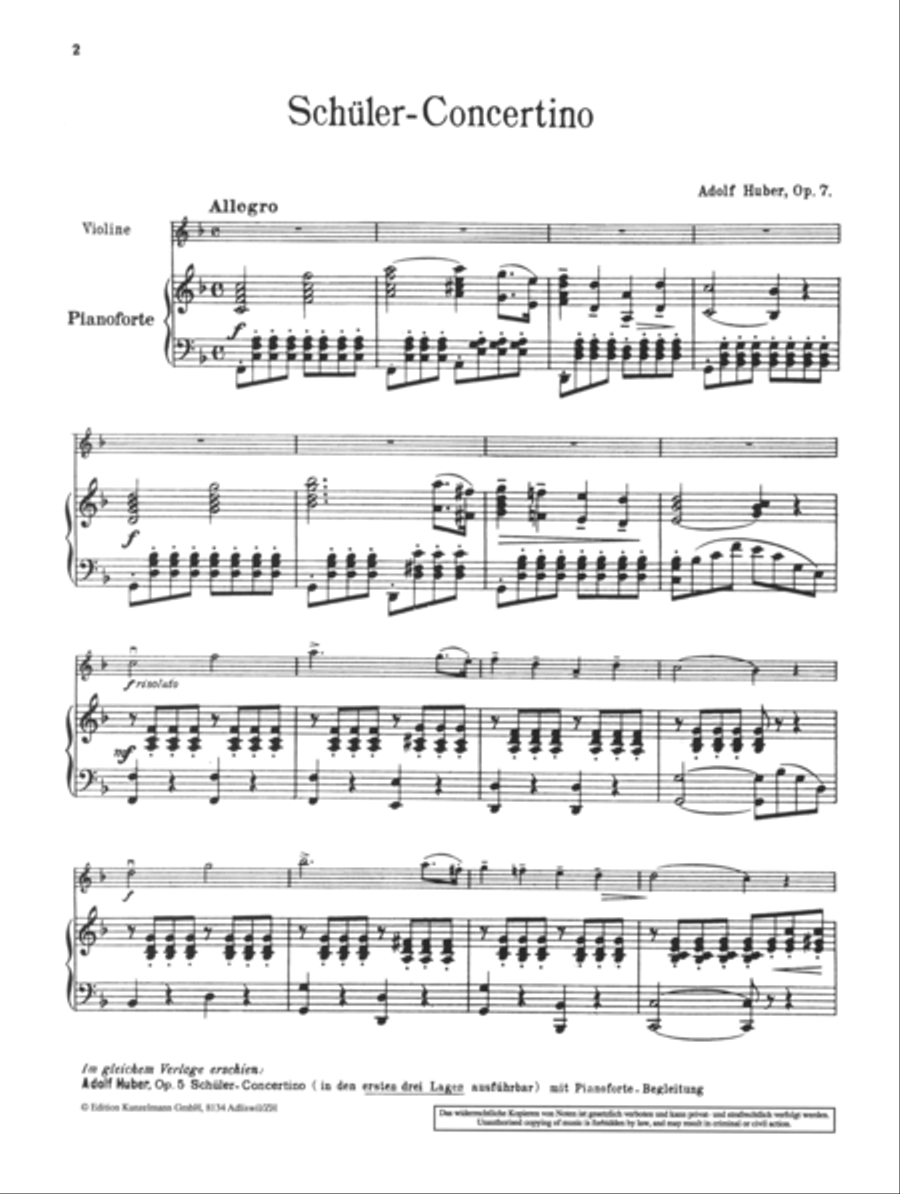 Concertino for violin Violin Solo scores gallery preview page 2