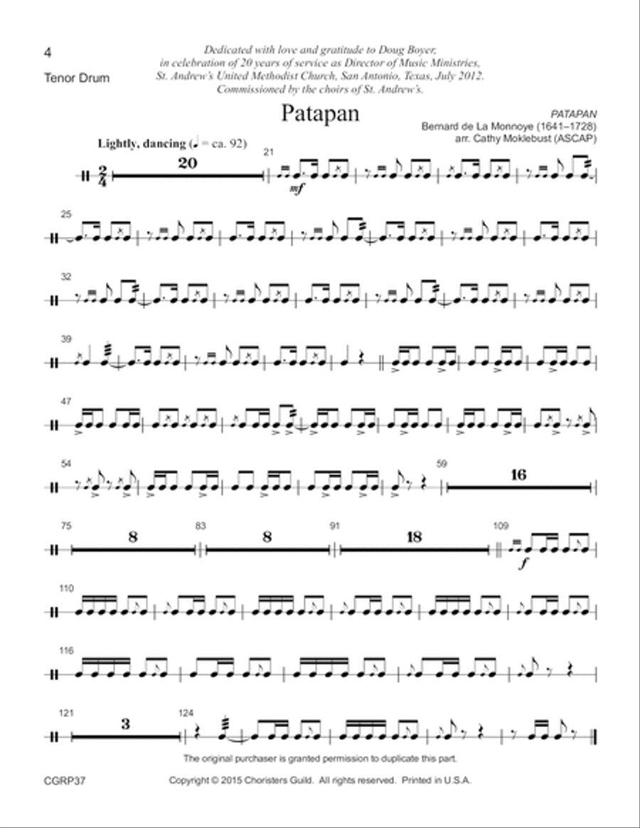 Patapan - Reproducible Instrumental Parts Reproducible Packs scores gallery preview page 4