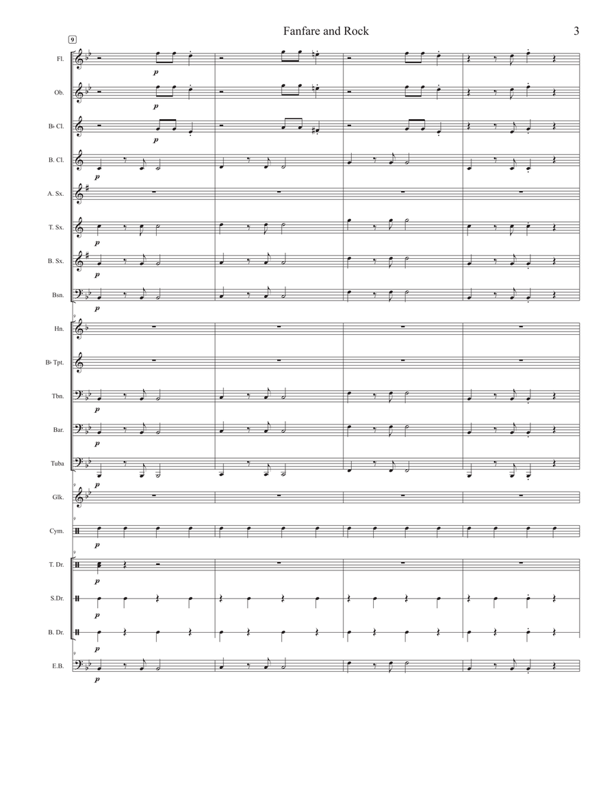 Fanfare and Rock For Beginner Concert Band Concert Band scores gallery preview page 4