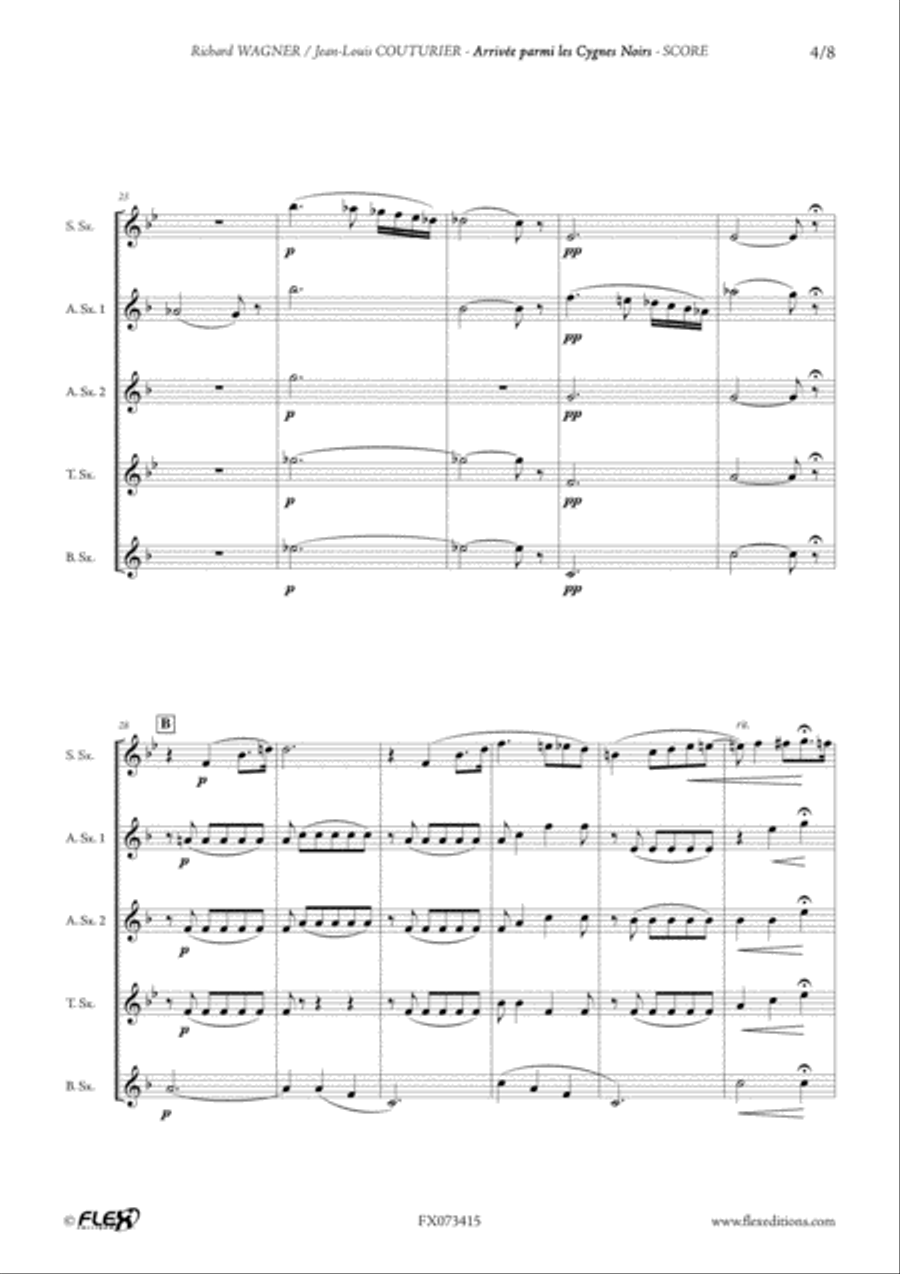 Arrivee parmi les Cygnes Noirs Tenor Saxophone scores gallery preview page 4