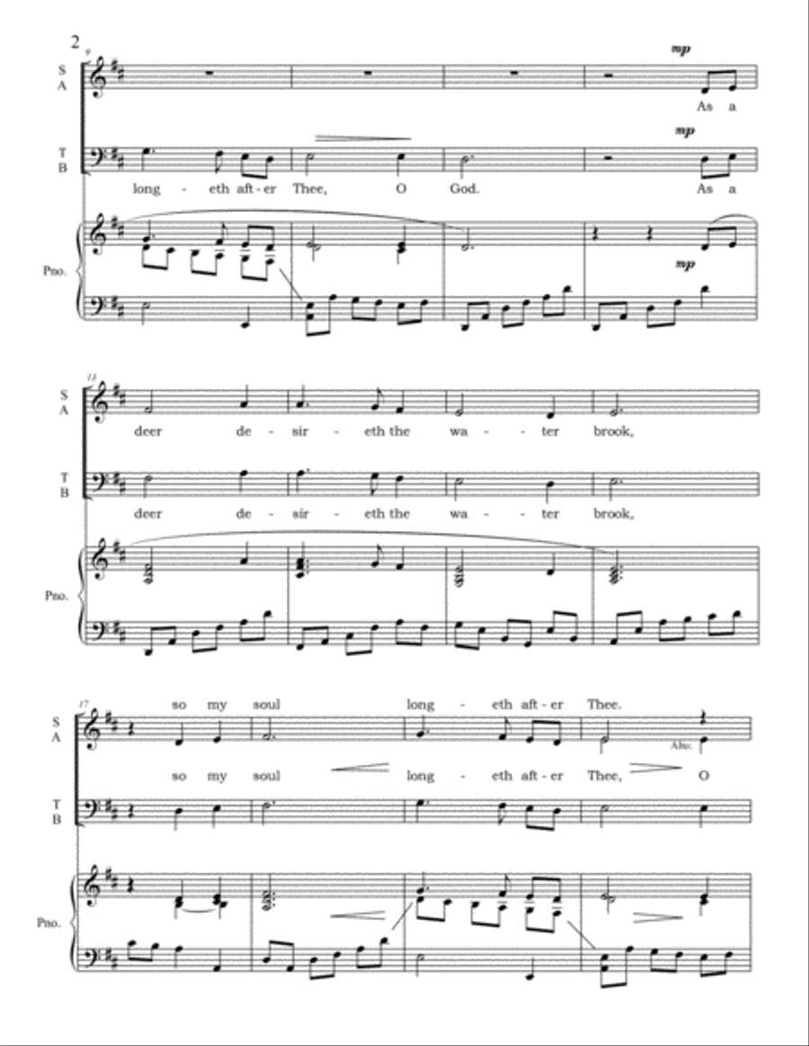As a Deer Desireth the Water Brook 4-Part scores gallery preview page 2