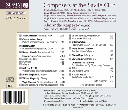 Composers at the Savile Club - A Piano Recital by Alexander Karpeyev of Music by 12 Savilian Composers