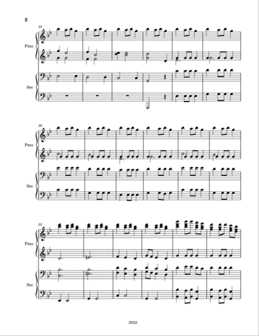 The Ukrainian Carol 1 Piano, 4-Hands scores gallery preview page 2