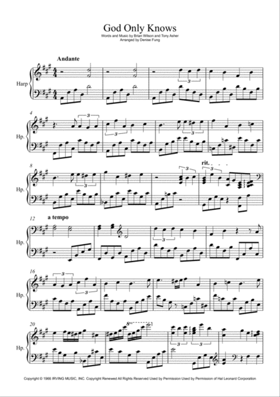 God Only Knows Harp scores gallery preview page 1