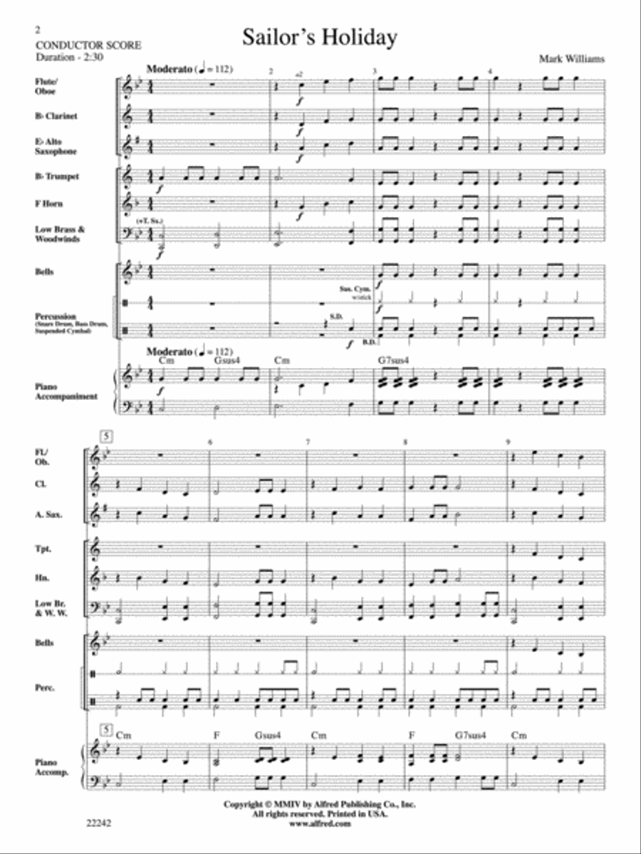 Sailor's Holiday Concert Band scores gallery preview page 2
