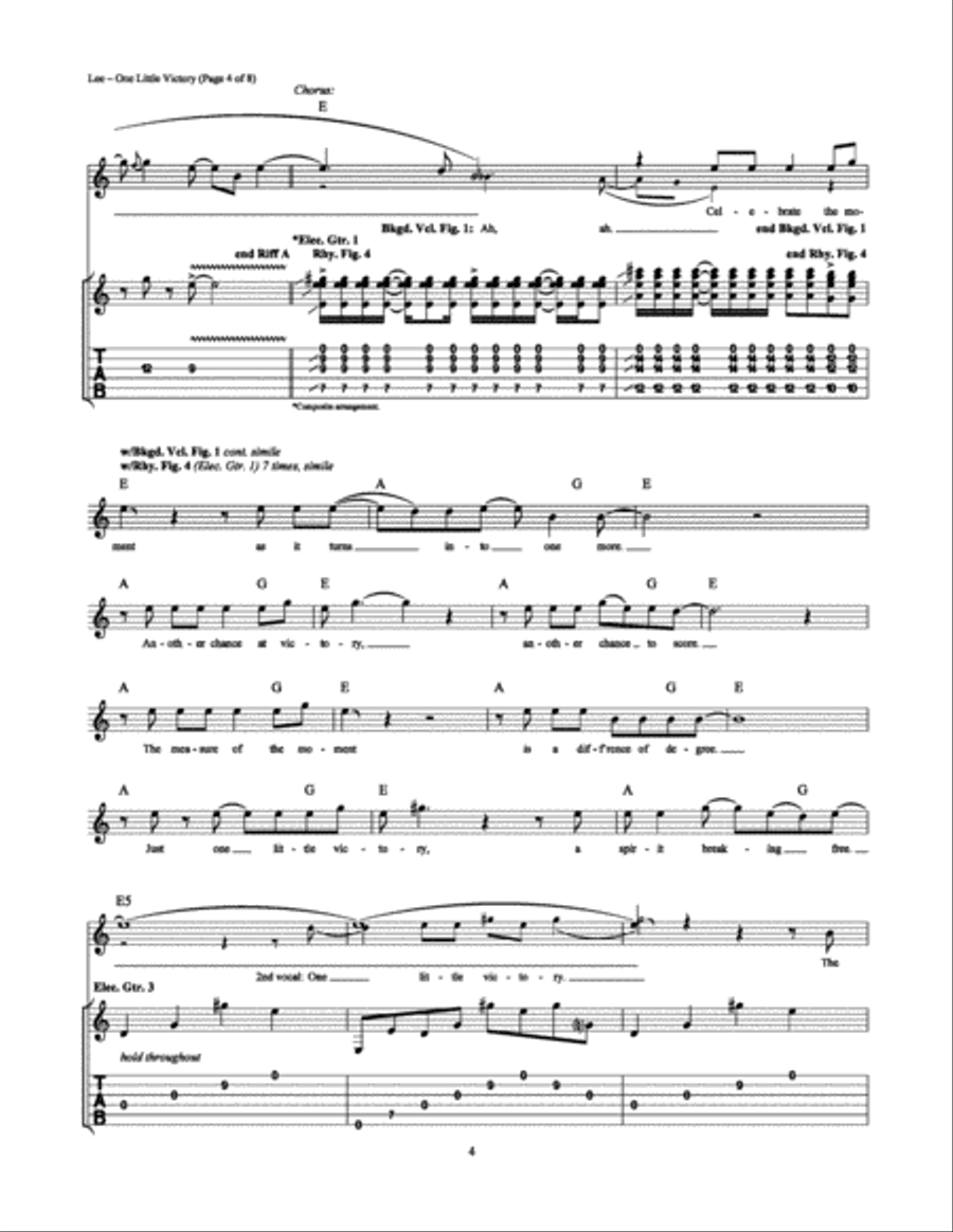 One Little Victory Electric Guitar scores gallery preview page 4