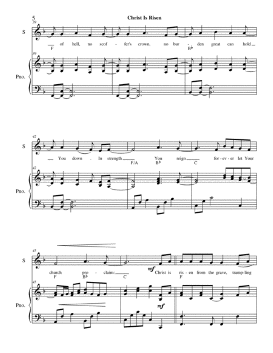 Christ Is Risen Piano, Vocal, Guitar scores gallery preview page 6