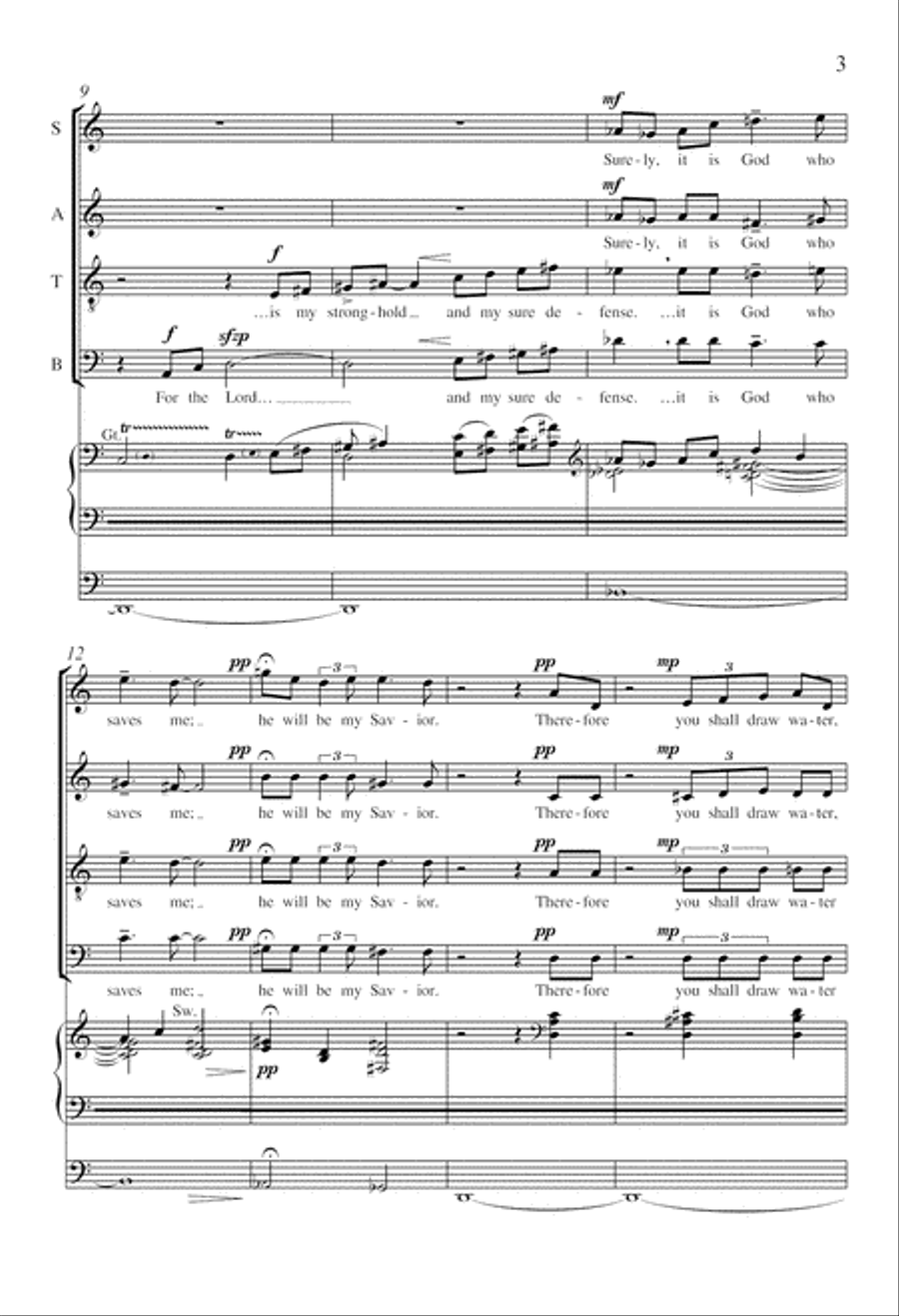 Three Songs of Isaiah: 1. Surely, it is God (Ecce, Deus) Divisi scores gallery preview page 3