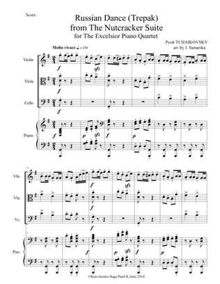 Pyotr Tchaikovsky - Russian Dance "Trepak" (Nutcracker ballet) arr. for piano quartet (score and par