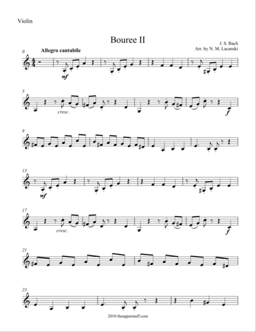 Bouree II Clarinet scores gallery preview page 1