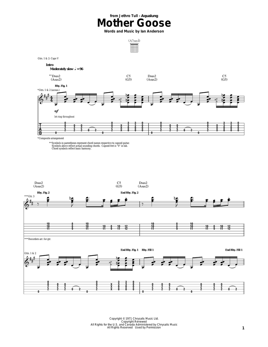 Mother Goose Acoustic Guitar scores gallery preview page 1
