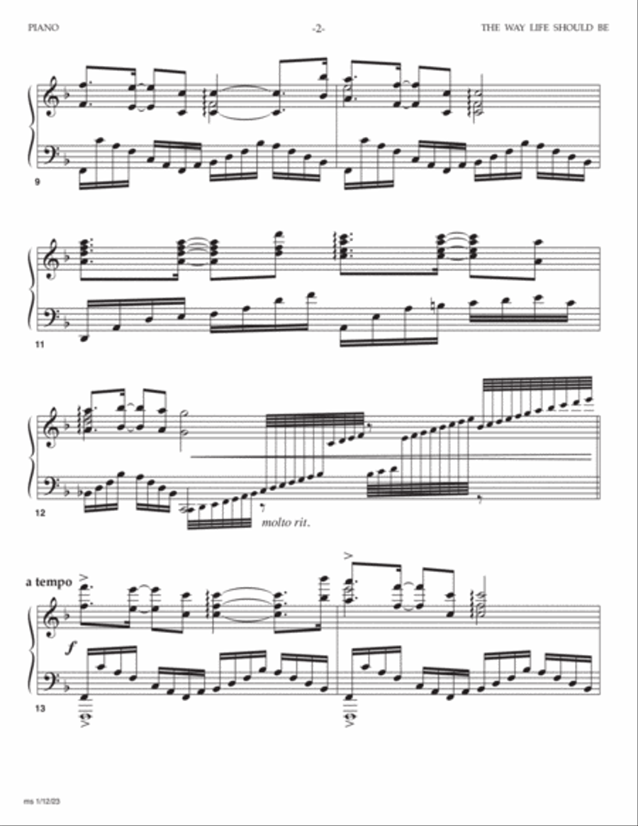 The Way Life Should Be Piano scores gallery preview page 2