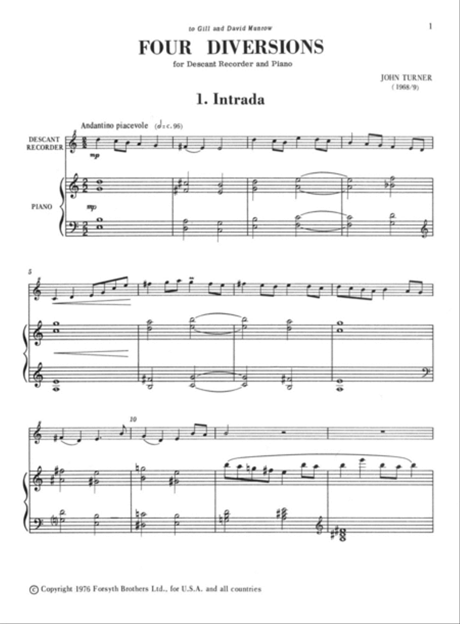 Four Diversions Soprano Recorder scores gallery preview page 3