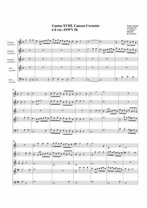 Canzon cornetto SSWV 56 (arrangement for 5 recorders)