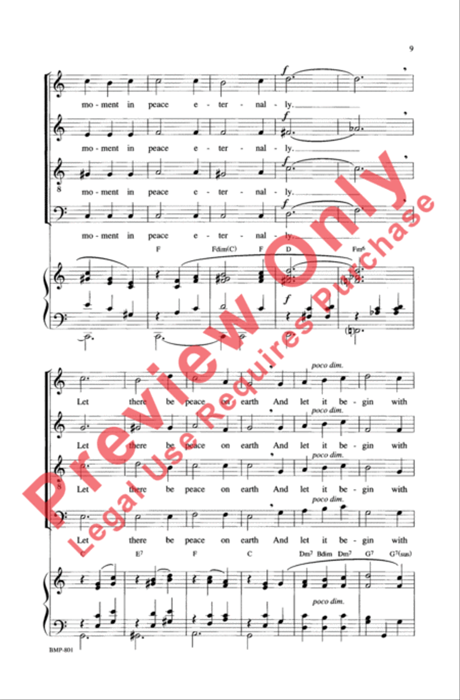 Let There Be Peace on Earth 4-Part scores gallery preview page 9