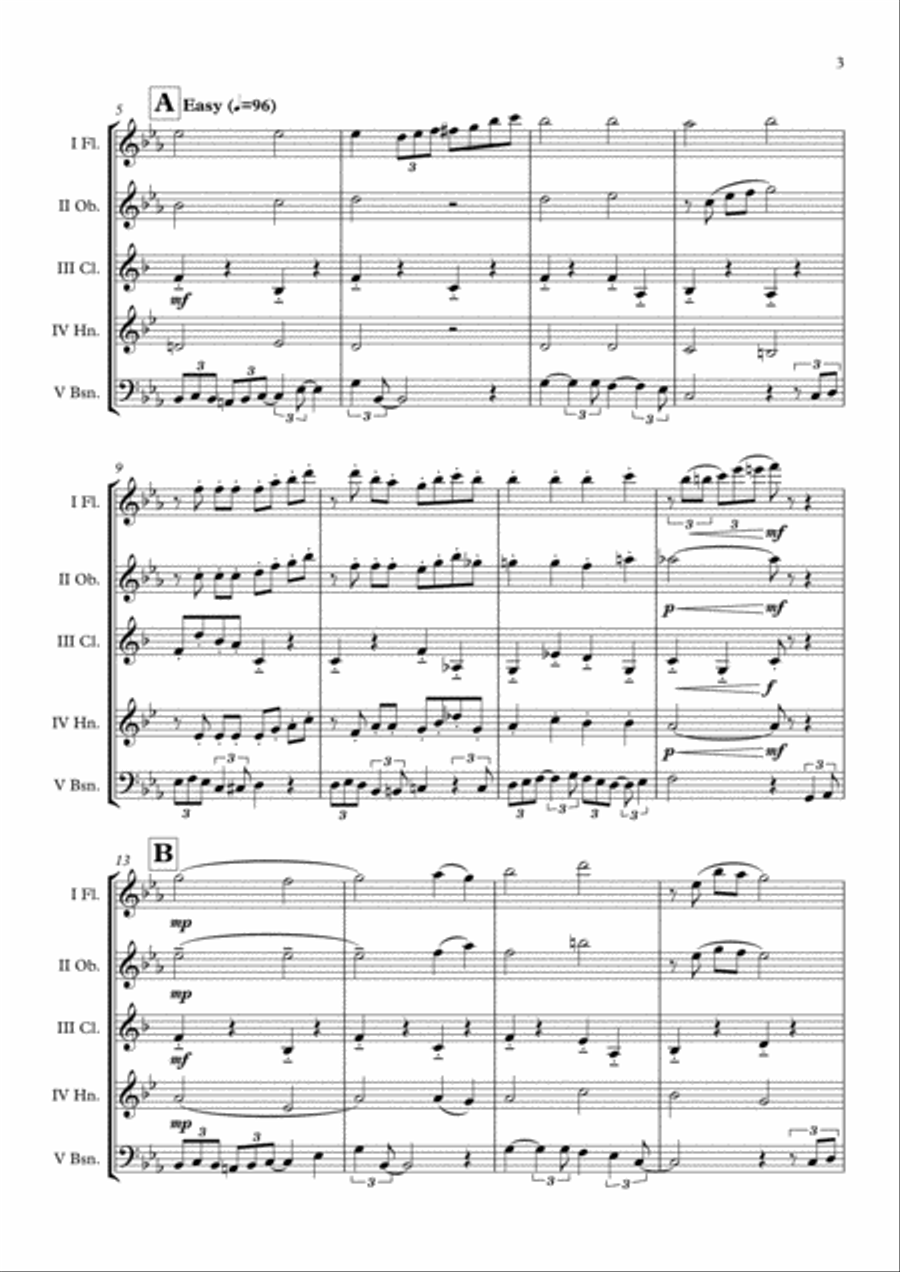 It's Beginning To Look Like Christmas Woodwind Quintet scores gallery preview page 4