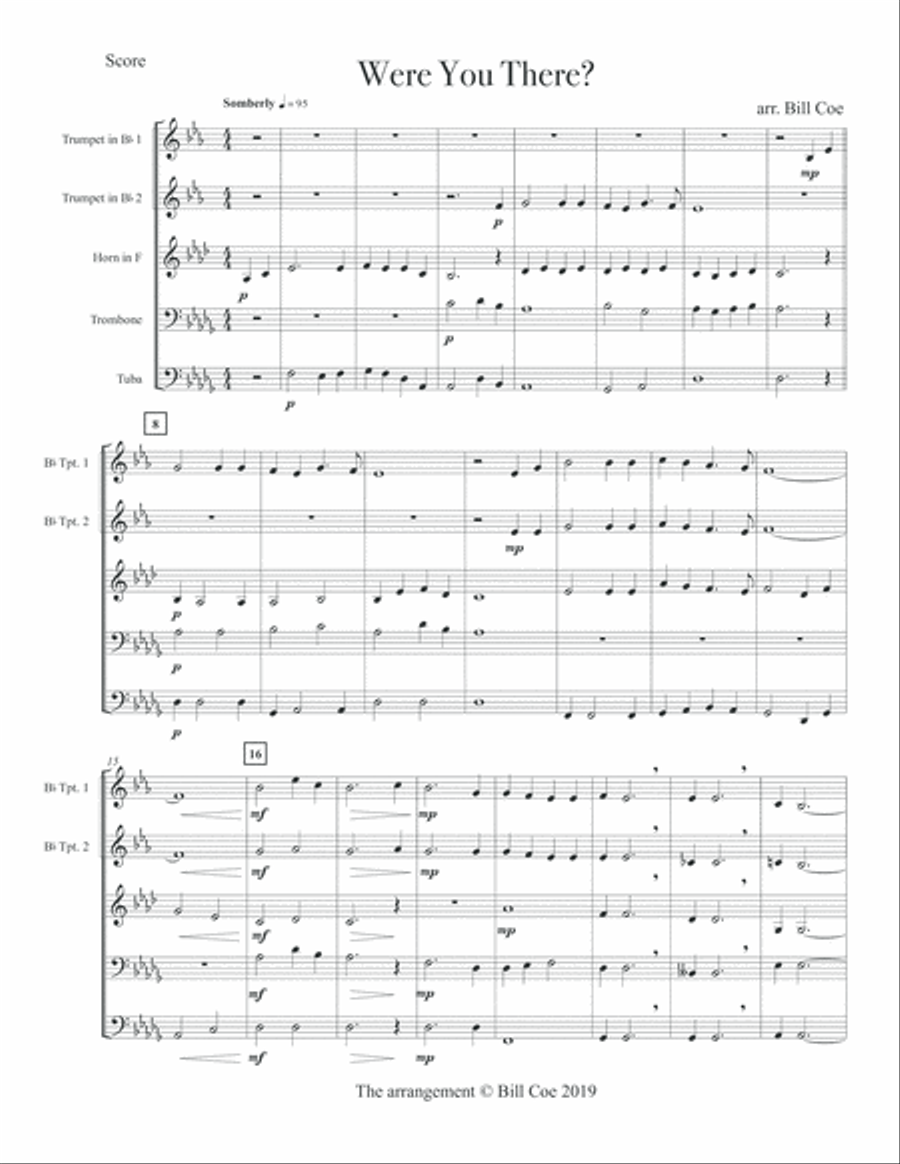 Were You There? Brass Quintet Brass Quintet scores gallery preview page 2
