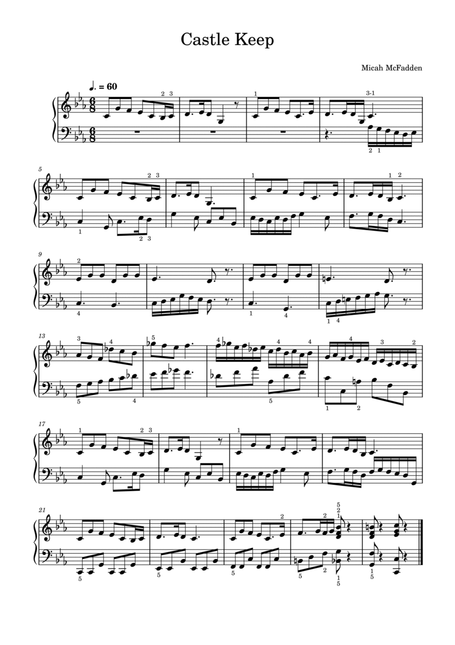 Castle Keep Piano Solo scores gallery preview page 1