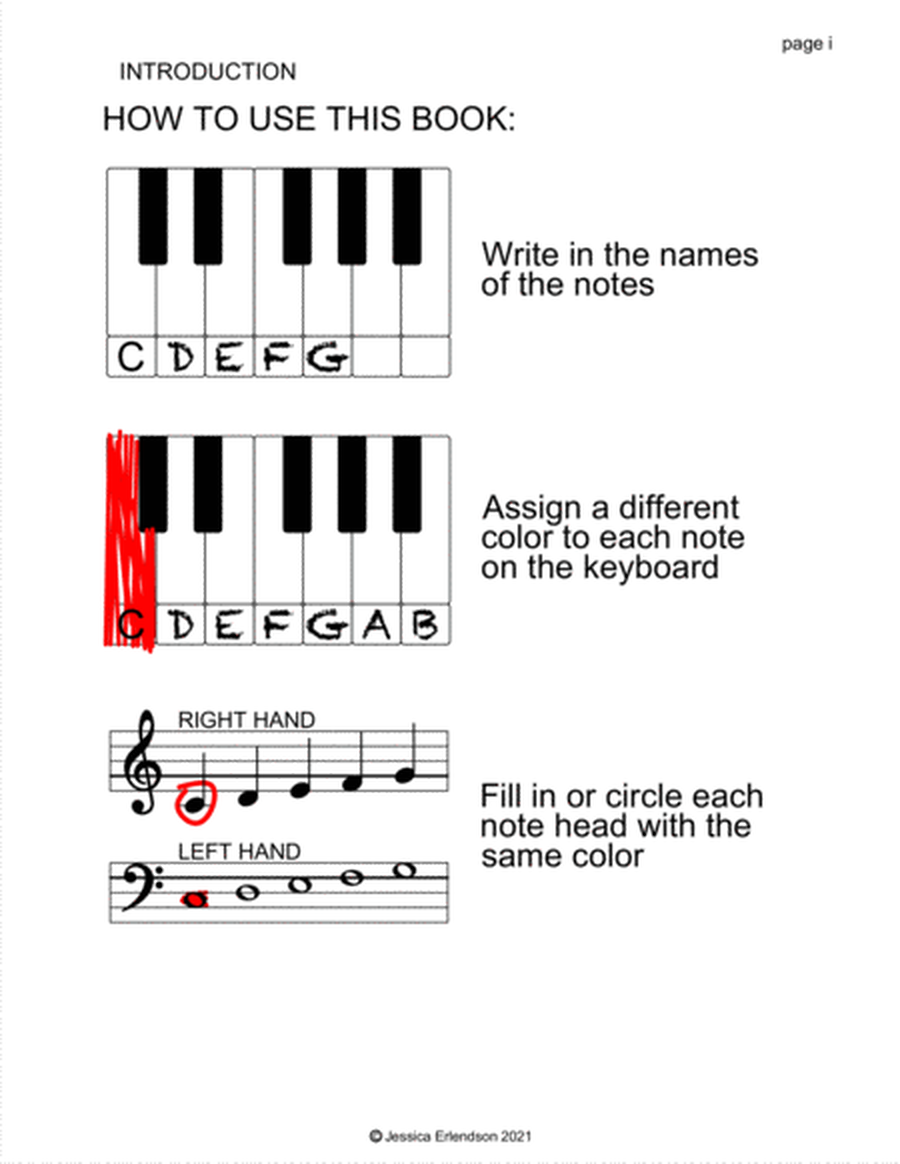 Music Theory Colouring Booklet lesson 1 - the 5 note scale