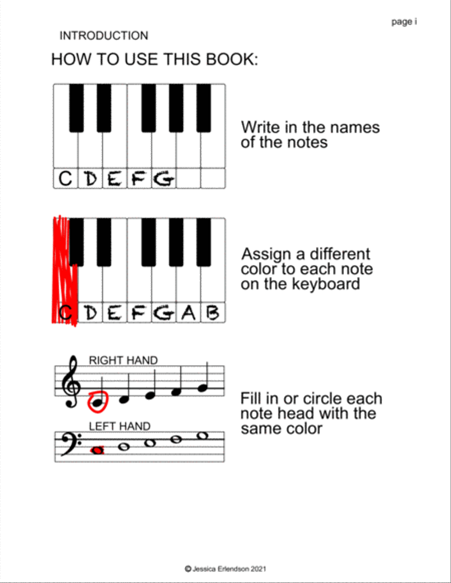 Music Theory Colouring Booklet lesson 1 - the 5 note scale