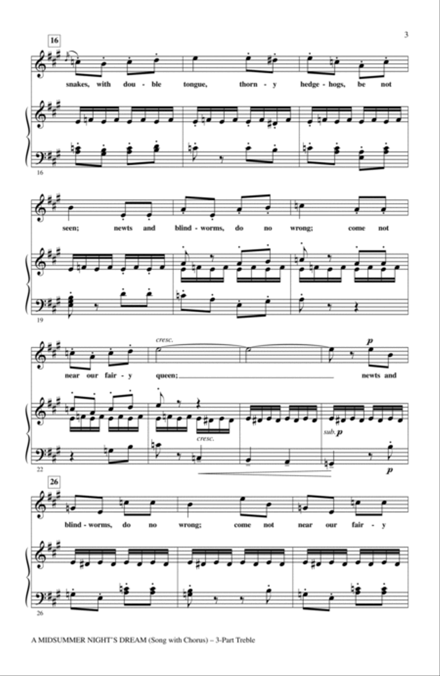 A Midsummer Night's Dream Overture, Excerpt 3-Part scores gallery preview page 2