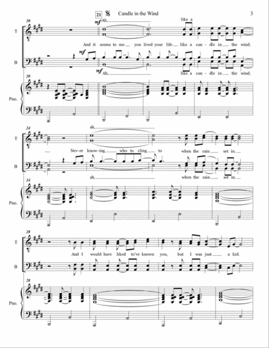 Candle In The Wind Candle In The Wind TTBB scores gallery preview page 3