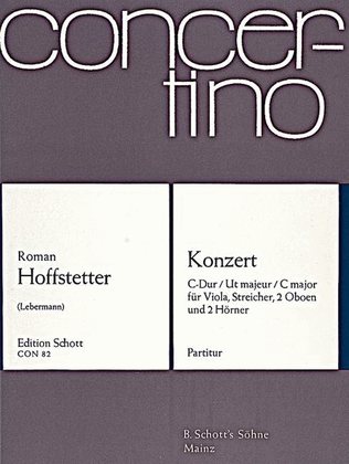 Book cover for Viola Concerto C Maj Score